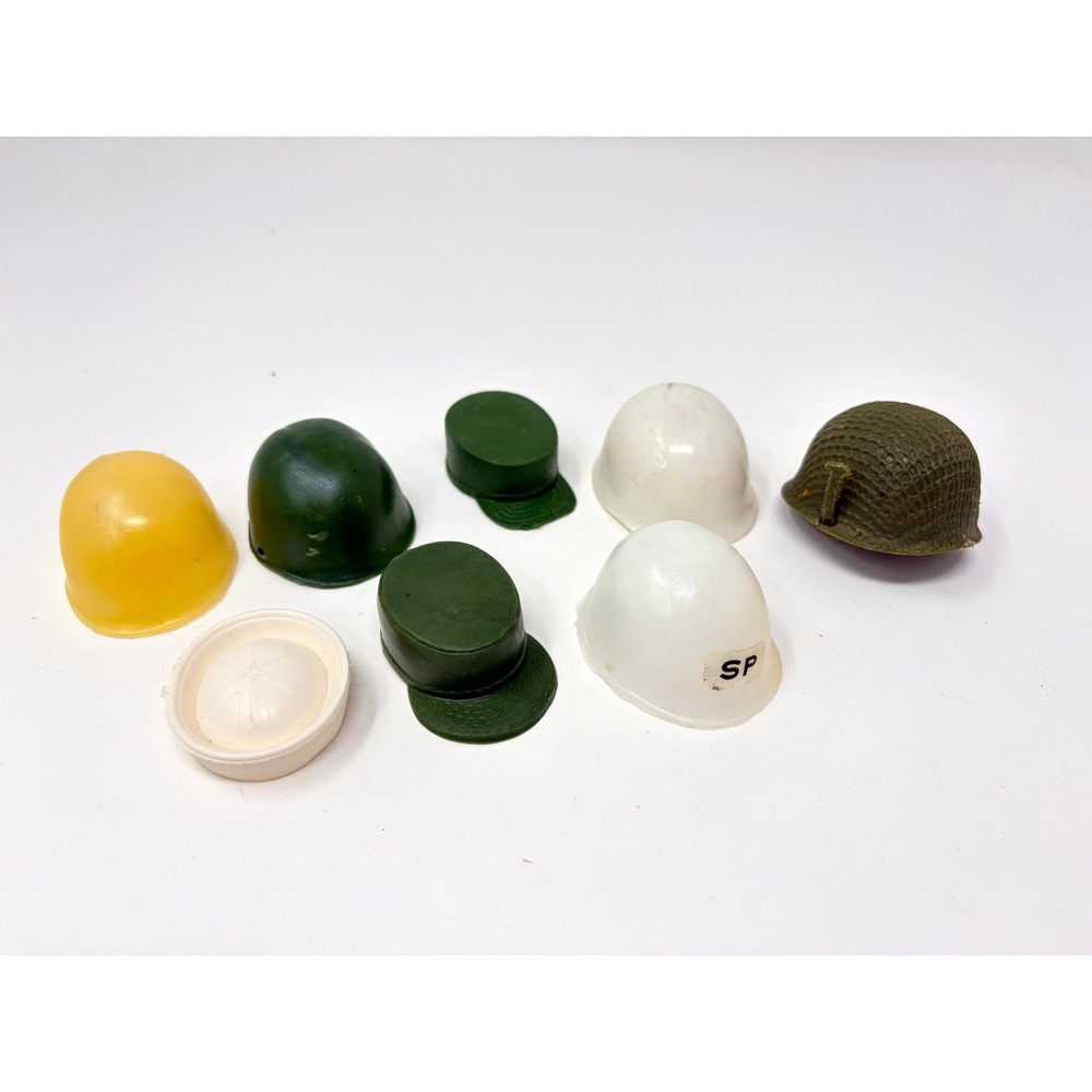 Vintage GI Joe Action Figure Helmet Hat Lot 8pc Leslo Military Sailor MP